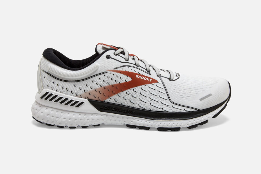 Brooks Men's Adrenaline GTS 21 Walking Shoes White/Black/Orange ( ITVZL0965 )